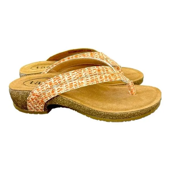 Taos Footwear Women Terracotta Multi Link Slip On Thong Sandals EU 37 US 6-6.5