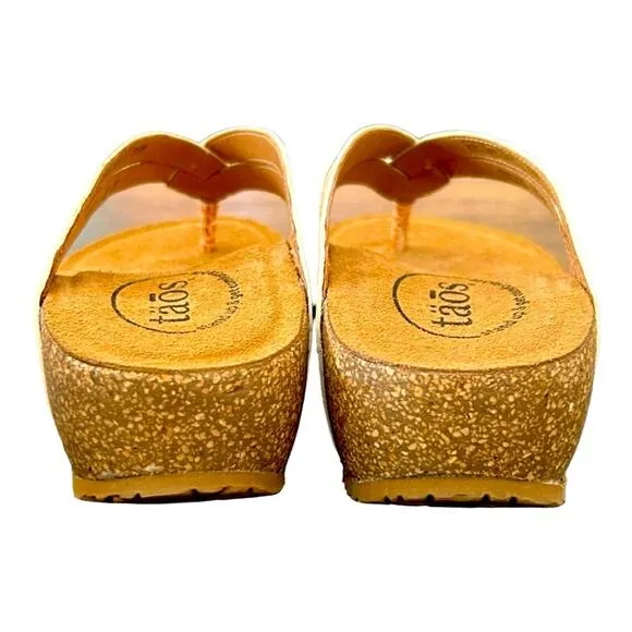 Taos Footwear Women Terracotta Multi Link Slip On Thong Sandals EU 37 US 6-6.5