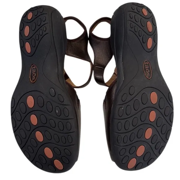 Taos Leather Sandals Brown Bronze Size 10 EUC
