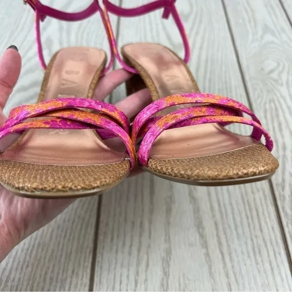 Ted Baker London Kasiras Woven Heel Sandals EUR39.5/US9 Pink with Orange $170