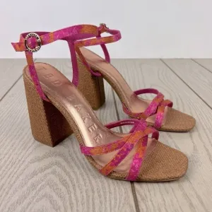 Ted Baker London Kasiras Woven Heel Sandals EUR39.5/US9 Pink with Orange $170
