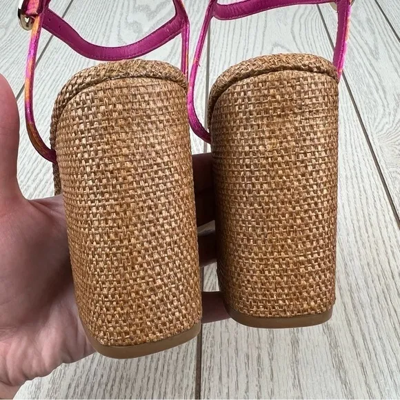 Ted Baker London Kasiras Woven Heel Sandals EUR39.5/US9 Pink with Orange $170