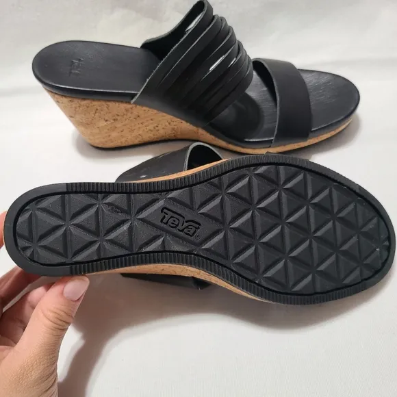 Teva Arabelle Leather Wedge Sandals sz 7.5