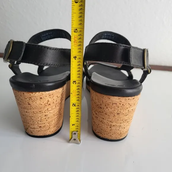 Teva Arrabelle Universal Leather Black Cork Wedge Sandal.