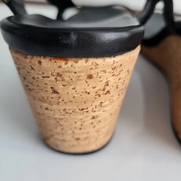 Teva Arrabelle Universal Leather Black Cork Wedge Sandal.