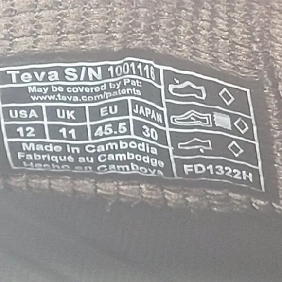 Teva Forebay Men's Turkish Coffee Sandals 1001116 US Size 12