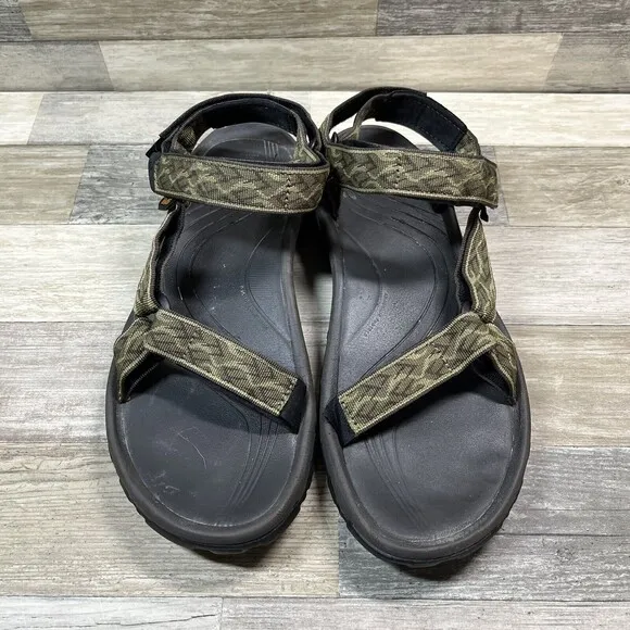 Teva Hurricane Sandals Mens 12 Adjustable Water Shoe Hike Camp Green 1093379