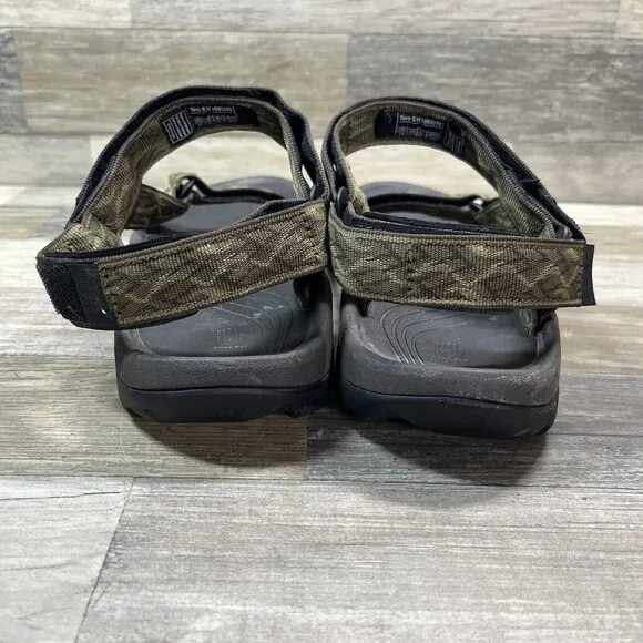 Teva Hurricane Sandals Mens 12 Adjustable Water Shoe Hike Camp Green 1093379