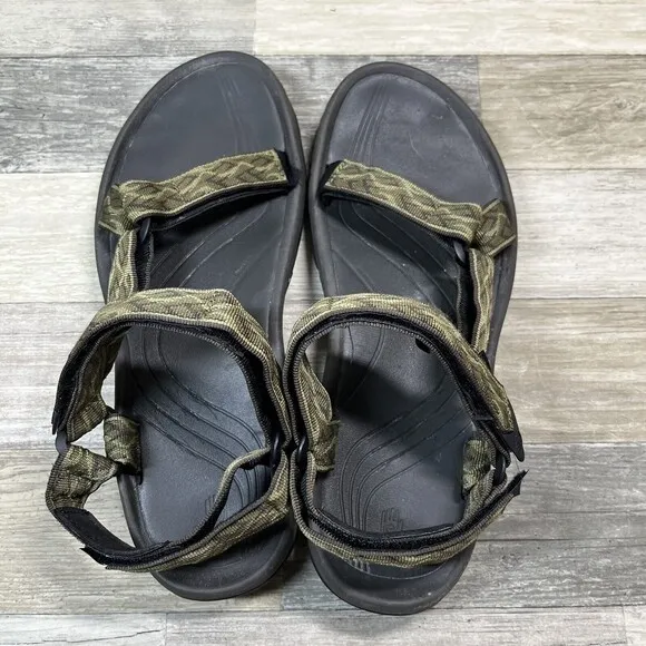 Teva Hurricane Sandals Mens 12 Adjustable Water Shoe Hike Camp Green 1093379