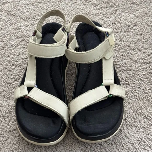 TEVA Leather Zamora Universal Flatform Sandals Size 8 Adjustable Open Toe