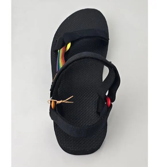 Teva Midform Universal Pride Platform Sandals Shimmer Metallic Rainbow Men's 11
