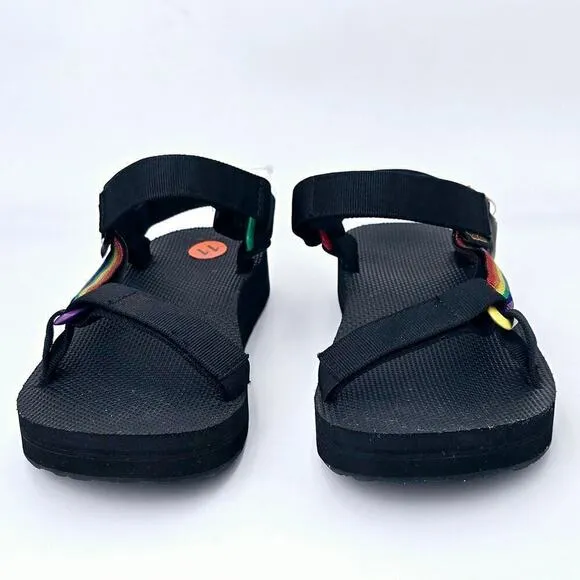 Teva Midform Universal Pride Platform Sandals Shimmer Metallic Rainbow Men's 11