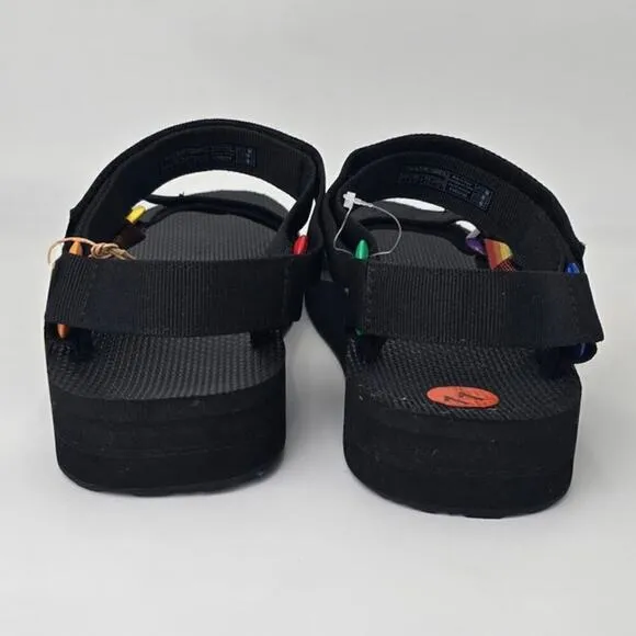 Teva Midform Universal Pride Platform Sandals Shimmer Metallic Rainbow Men's 11