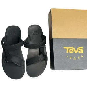 Teva Sandals Men's Size 8 Universal Slide Leather Black Adjustable New in Box