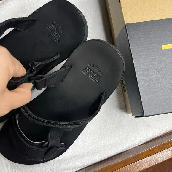 Teva Sandals Men's Size 8 Universal Slide Leather Black Adjustable New in Box