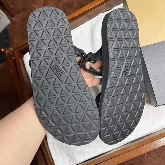 Teva Sandals Men's Size 8 Universal Slide Leather Black Adjustable New in Box