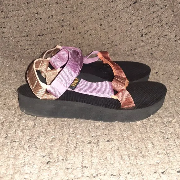 TEVA-Universal Midform-Metallic Colorful Sandals-Classic-Sz 9-Near Mint