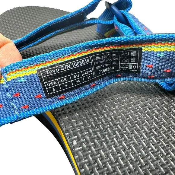 Teva Women's Flatform Universal Sandals Unicorn Blue Yellow Size US 8