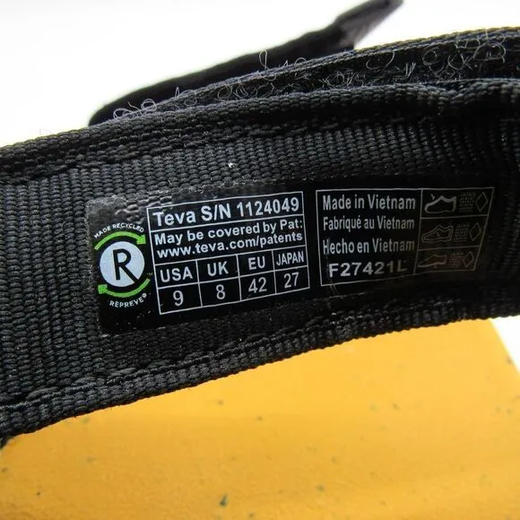Teva Men’s Zymic Travel Sandals in Black Sunflower SZ 9
