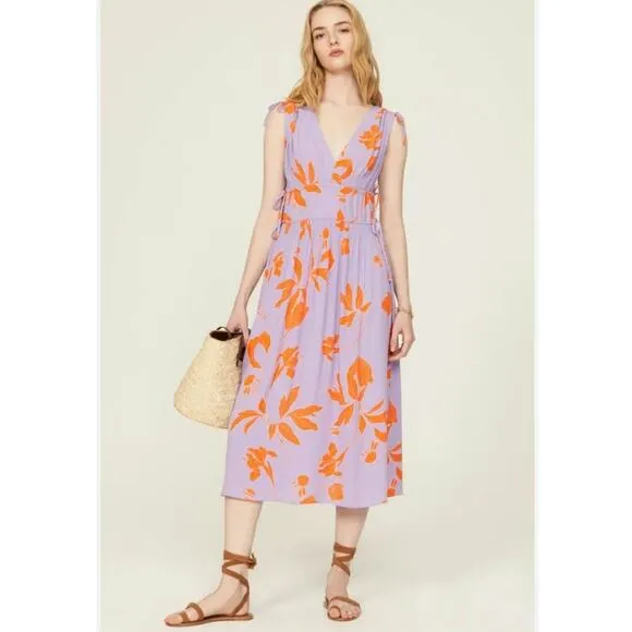 Thakoon Collective Floral Midi Dress - Size 10 - MSRP $370 Beachy