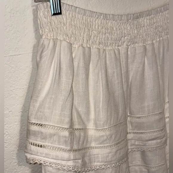 That’s So Fetch Linen Mitali Skirt in White Size 10