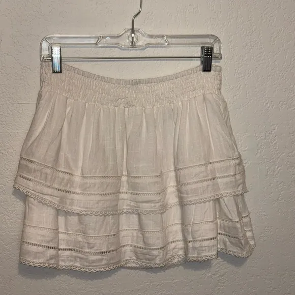 That’s So Fetch Linen Mitali Skirt in White Size 10