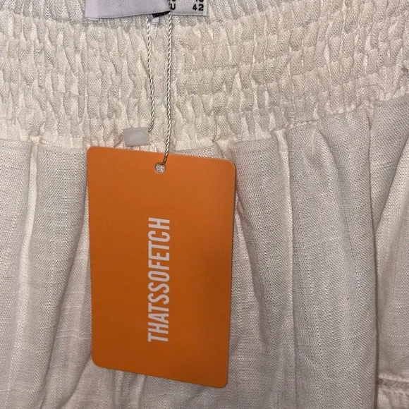 That’s So Fetch Linen Mitali Skirt in White Size 10
