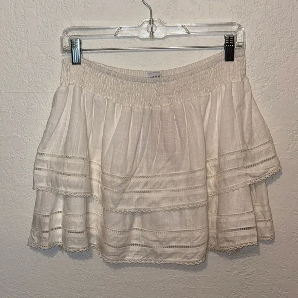 That’s So Fetch Linen Mitali Skirt in White Size 10