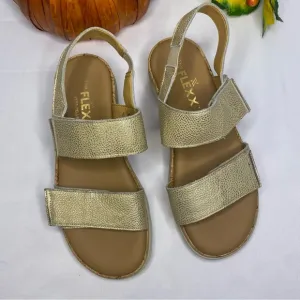 The Flexx Two Straps Adjustable Sandal Gold Size 6.5