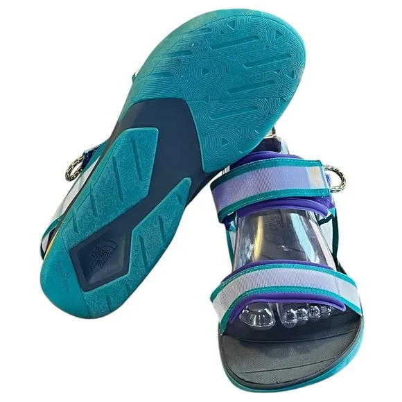 THE NORTH FACE SKEENA SPORT SANDLE /PURPLE /GREEN ADJUST ANKLE STRAP SIZE 8 NWT