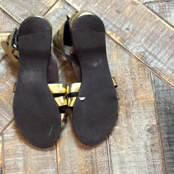 Theory gold gladiator sandals. EUC