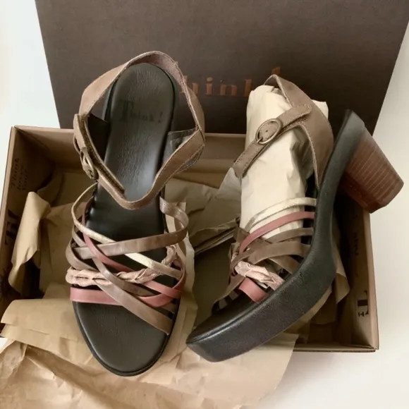 Think! Gspusal Macchiato Leather Platform Sandals
