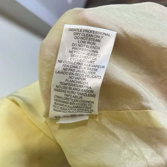 Tibi Pale Yellow Linen blend Gemma Cape Dress Sz 8