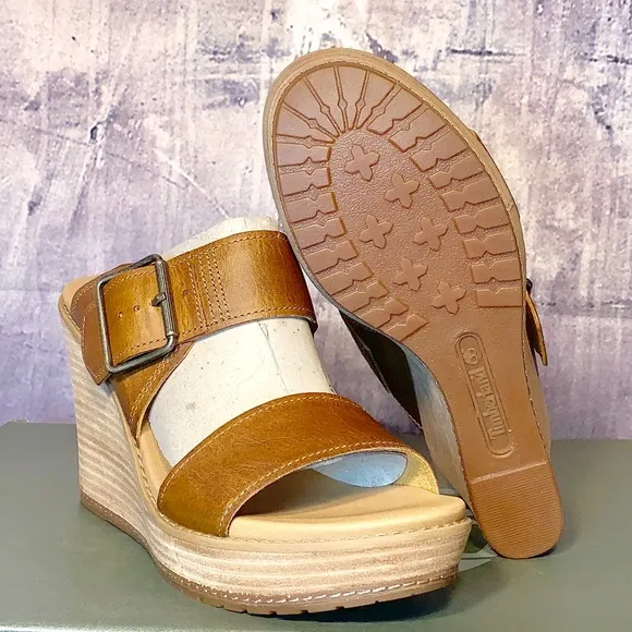 Timberland Brenton Buckle Slide Sandal Tan Brown