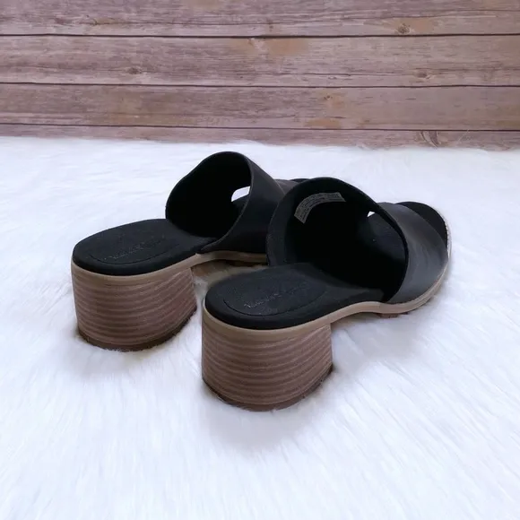 Timberland Laguna Shore Black Leather Mule Sandals