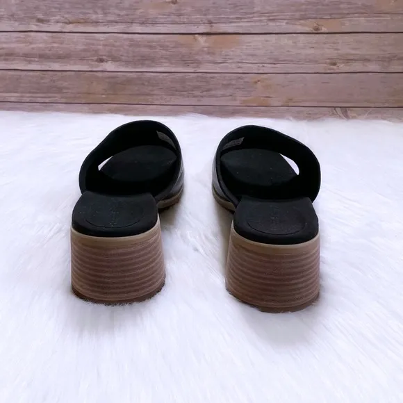 Timberland Laguna Shore Black Leather Mule Sandals