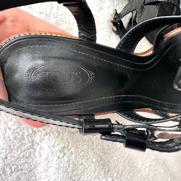 Tod's Authentic Leather Patent Sandals Heels Women