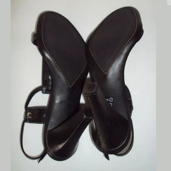 TOD'S Black Leather High Heels T-Strap Sandals 39