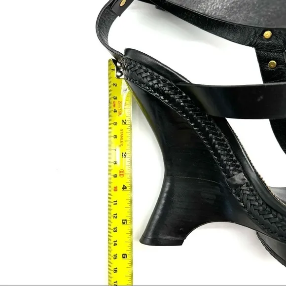 Tom Ford Black Strappy Wedge Sandals
