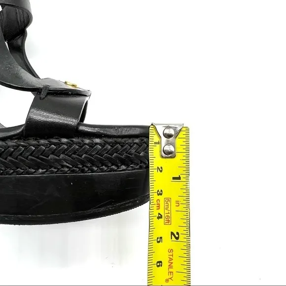 Tom Ford Black Strappy Wedge Sandals