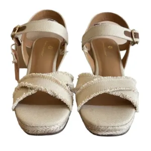 Tommy Bahamas Bethany Wedge CrissCross Sandals Oatmeal 9.5