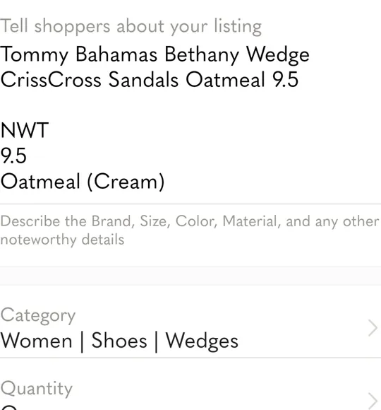 Tommy Bahamas Bethany Wedge CrissCross Sandals Oatmeal 9.5