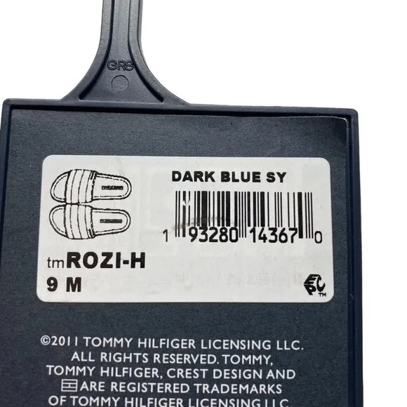 TOMMY HILFIGER Men's Rozi Global Stripe Branding Pool Slide Sandals Szs 9,10,11