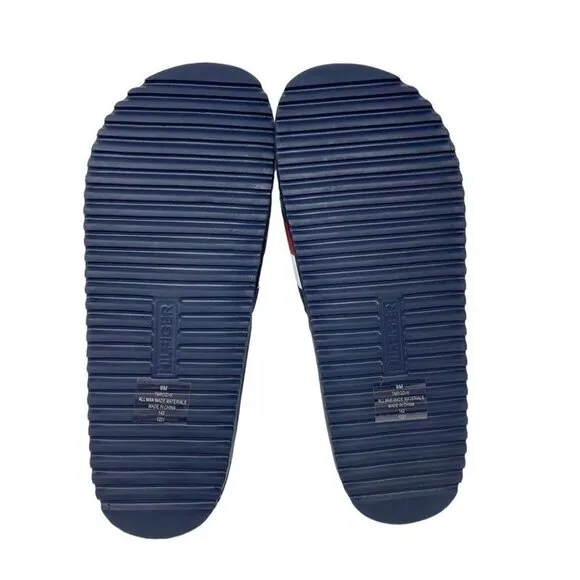 TOMMY HILFIGER Men's Rozi Global Stripe Branding Pool Slide Sandals Szs 9,10,11