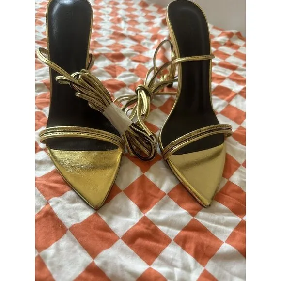 Tony Bianco Millie Sandals Heels Gold Foil