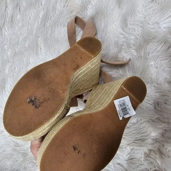 Tony Bianco Pink  Suede Espadrille Wedge Heel Sandals Barca Women's Size 40
