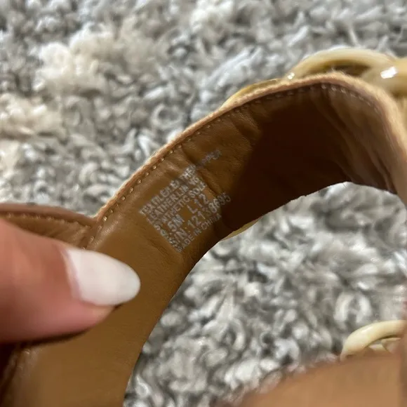 Tory Burch Canvas Jute Chain Espadrille Platform Wedge Sandals in Beige sz 9.5