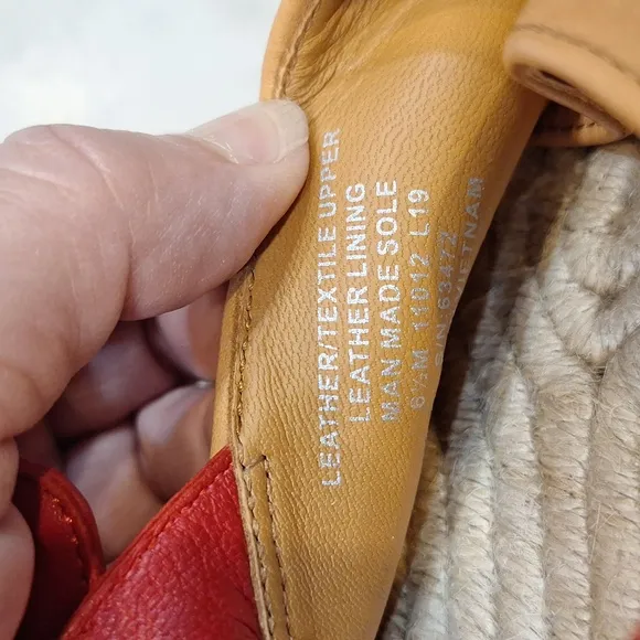 Tory Burch Daisy Sport Sandals Red Tan Leather Women's Sz 6.5 New WO Box Preppy