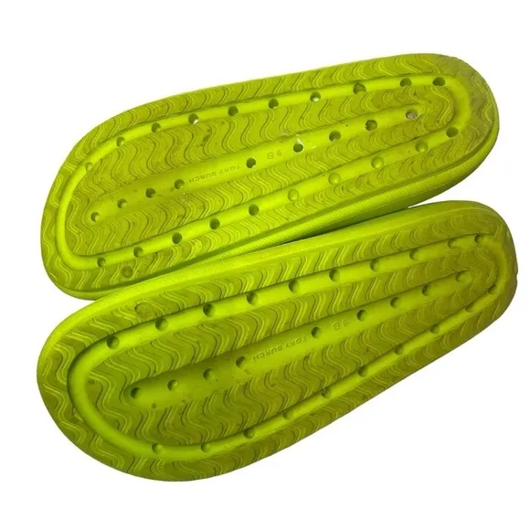 Tory Burch Eva Shower Slides in Lime Size 9