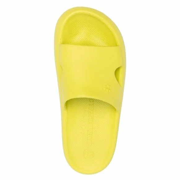 Tory Burch Eva Shower Slides in Lime Size 9